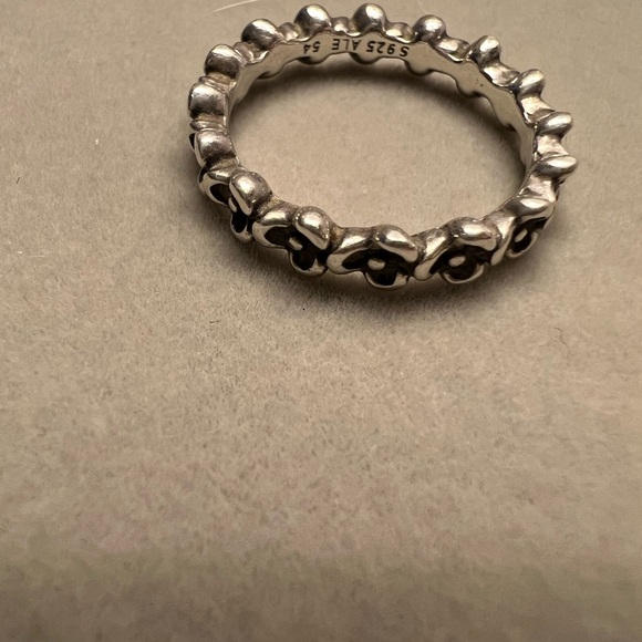 Pandora Roses flower sterling silver ring sz 54 - Picture 2 of 4
